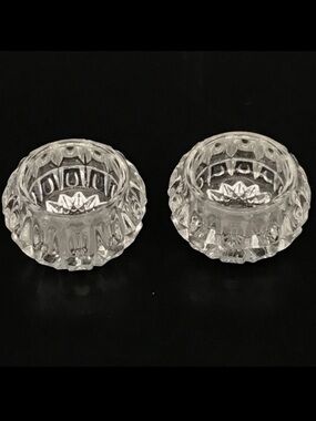 Antique Crystal Salt Cellars, a matching pair